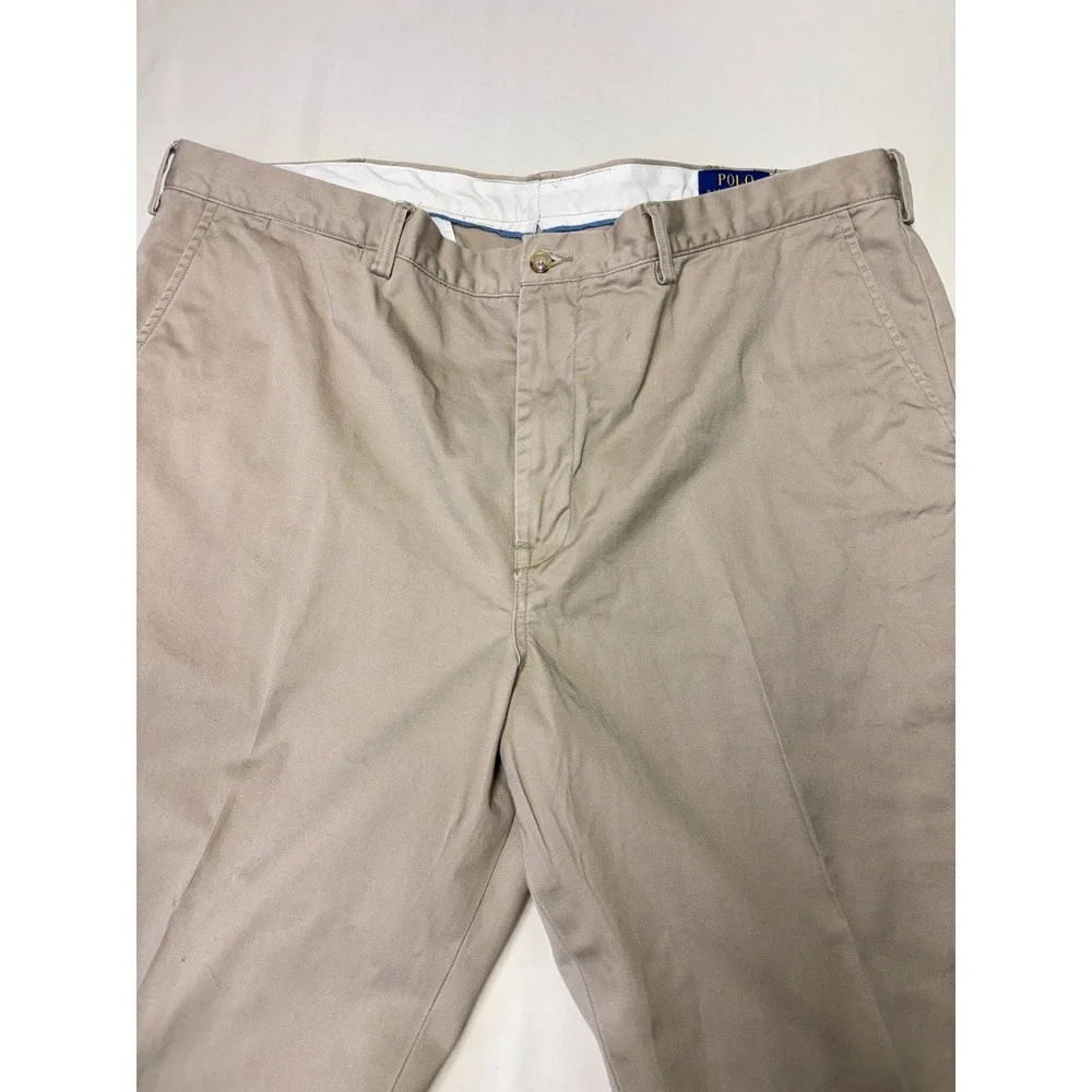 Lot of 2 Polo Ralph Lauren Classic Fit Mens Chinos Tan Khaki Cotton Pants‎ 42X27